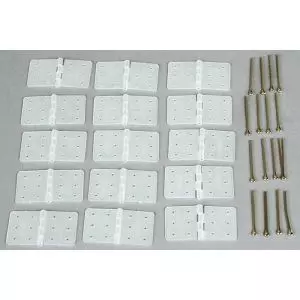 50 Cerniere Bloccate Per Aerei RC | Plastica E Metallo Beige | Fai Da Te Modellismo