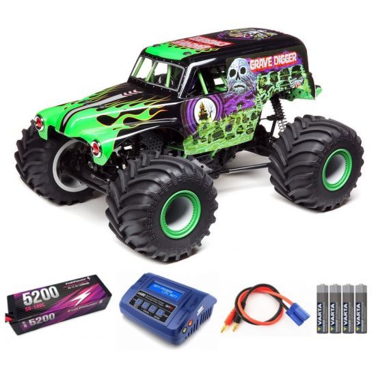 Losi Solid Axle Monster Truck RTR Grave Digger SUPER COMBO 3S FP
