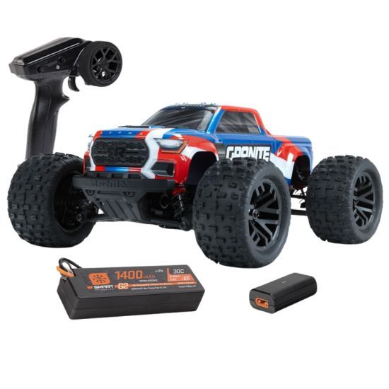 Arrma GRANITE GROM MEGA 1/18 380 Brushed 4X4 RTR Blu Monster Truck con batteria e caricabatterie