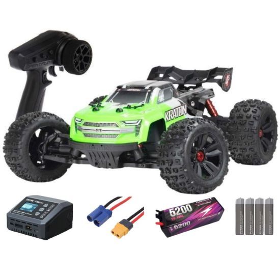 Arrma KRATON 4X4 4S V2 BLX 1/10 Speed MT Verde Automodello elettrico SUPER COMBO 4S