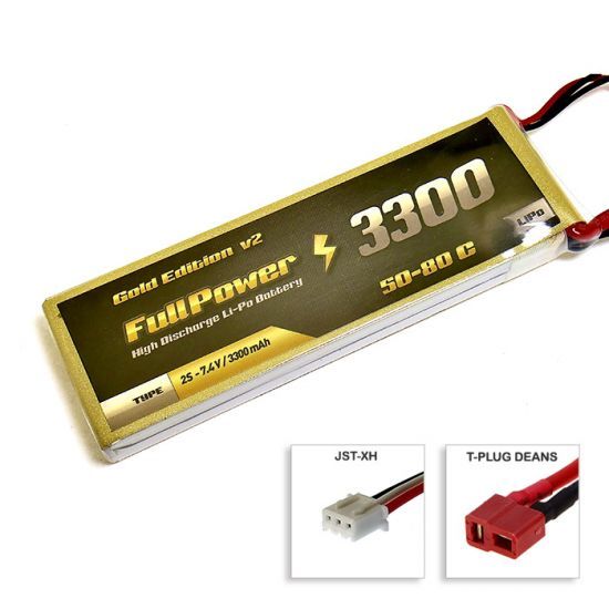 FullPower Batteria Lipo 2S 3300 mAh 50C Gold V2 - DEANS