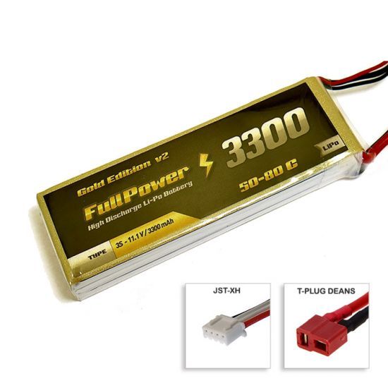 FullPower Batteria Lipo 3S 3300 mAh 50C Gold V2 - DEANS