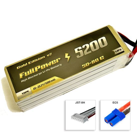FullPower Batteria Lipo 6S 5200 mAh 50C Gold V2 - EC5