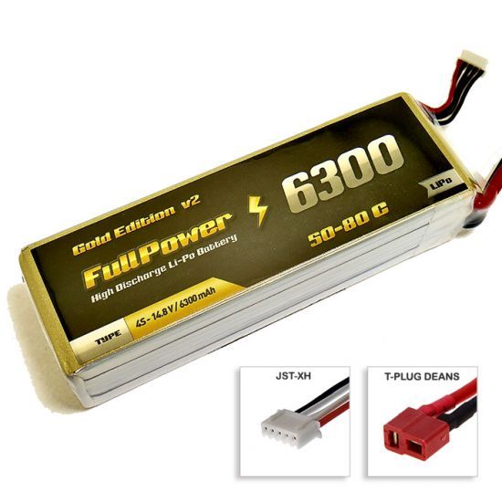 FullPower Batteria Lipo 4S 6300 mAh 50C Gold V2 - DEANS