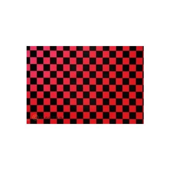 Oracover OraFUN3 rosso perla/nero scacchi 25x25mm, 2 mt.