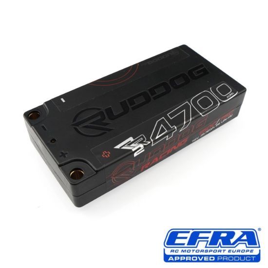 Ruddog Batteria Lipo HV 4700mAh 7.6V 18,5mm 75/150C Racing RR2 Short Stick Pack