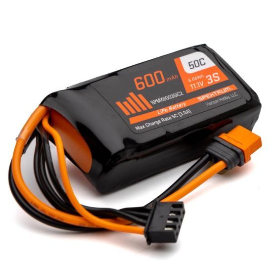 Spektrum Batteria Lipo 3S 600mAh 11.1V 50C IC2