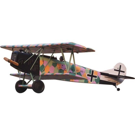 VQ Model Fokker D7m mimetico 1730mm - Aeromodello biplano riproduzione