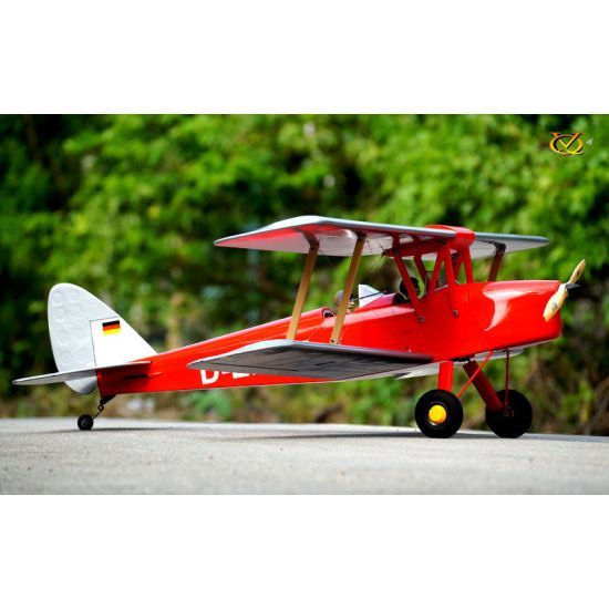 VQ Model Tiger Moth 1400 mm Rosso - Aeromodello riproduzione