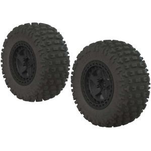 Arrma AR550042 Fortress SC Tire Set Glued Black (2) - ARAC9630