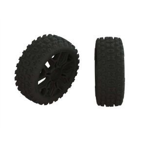 Arrma 2HO Tire Set Glued, Black (2) ARA550057
