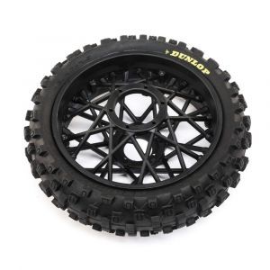 Losi Dunlop MX53 Rear Tire Mounted, Black: PM-MX - LOS46005