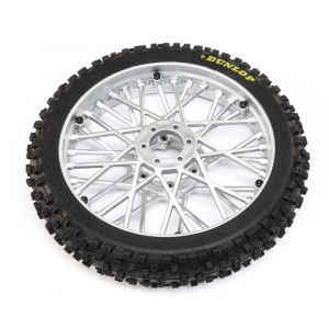 Losi Dunlop MX53 Front Tire Mounted Chrome: Promoto-MX - LOS46006