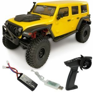 Amewi AMXRock AM18 Scale Crawler Kratos 1:18 RTR giallo - Automodello Crawler Elettrico con batteria e ca