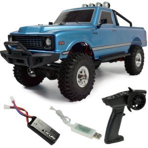 Amewi AMXRock AM18 Scale Crawler Pick-Up 1:18 RTR blu - Automodello Crawler Elettrico con batteria e cari