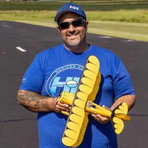 E-flite UMX WACO BNF Basic with AS3X & SAFE Giallo Aereo Elettrico