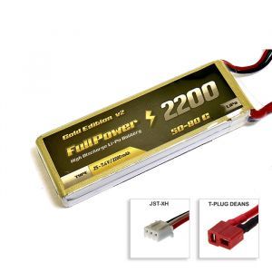 FullPower Batteria Lipo 2S 2200 mAh 50C Gold V2 - DEANS