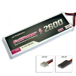 FullPower Batteria RX Lipo 2S 2600 mAh 35C V2 - JR