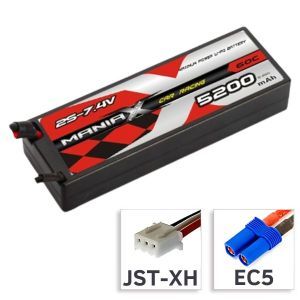 ManiaX Batteria Lipo 2S 5200mAh 60C HARDCASE - EC5
