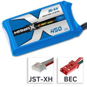 ManiaX Batteria Lipo 3S 11,1V 450mAh 45C - BEC
