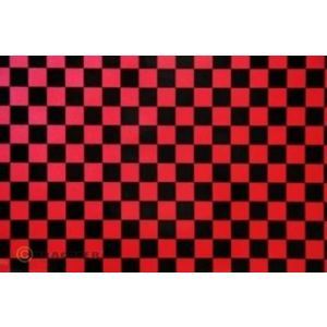 Oracover OraFUN3 rosso perla/nero scacchi 25x25mm, 2 mt.