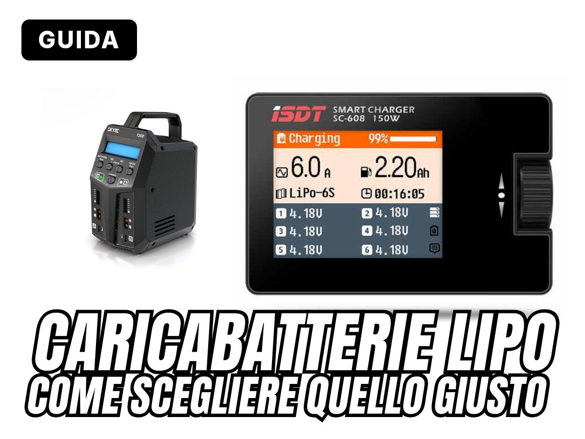 Caricabatterie LiPo per modellismo: vari tipi e caratteristiche, inclusi caricabatterie semplici, computerizzati e multiporta con pro e contro per ogni tipologia.
