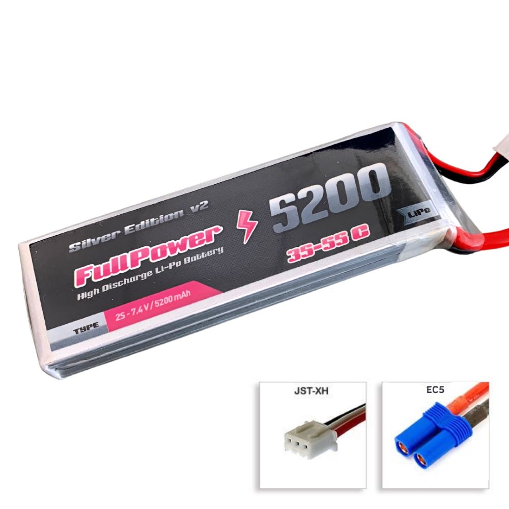 img-combo-FullPower Batteria Lipo 2S 5200 mAh 35C Silver V2 - EC5